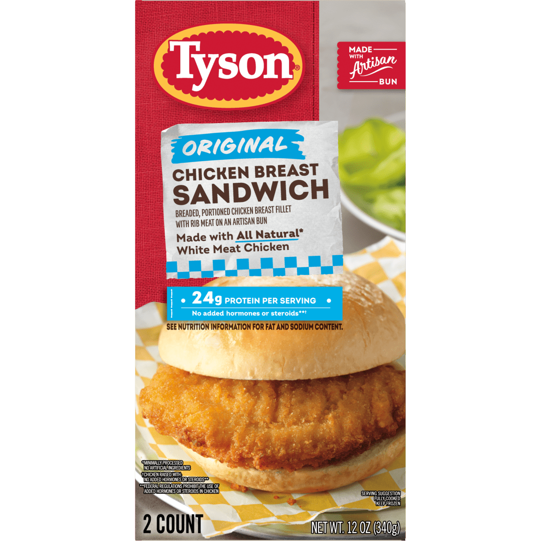 Tyson Original Chicken Breast Sandwich, 12 oz, 2 ct 