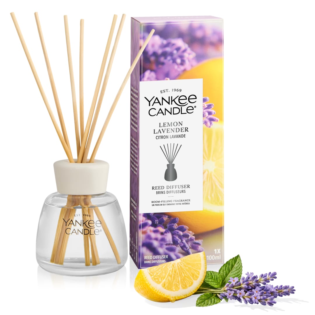 Yankee Candle Difusor de caña perfumado, Lemon Lavender, 100 ml | Ambientadores de hogar, Hasta 10 semanas de fragancia, regalos originales para mujer