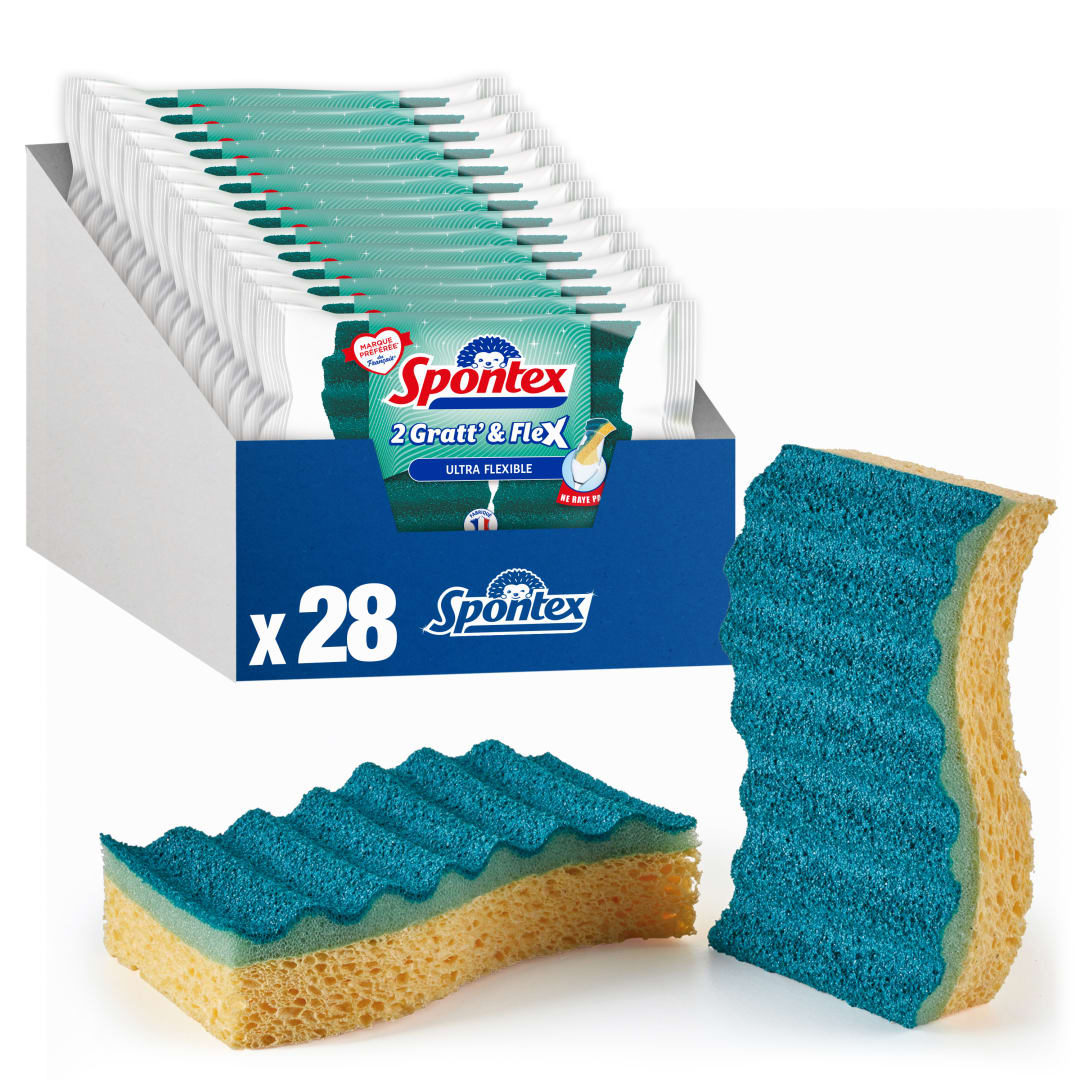 Spontex Gratt & Flex Sponge Scourer 28pk case