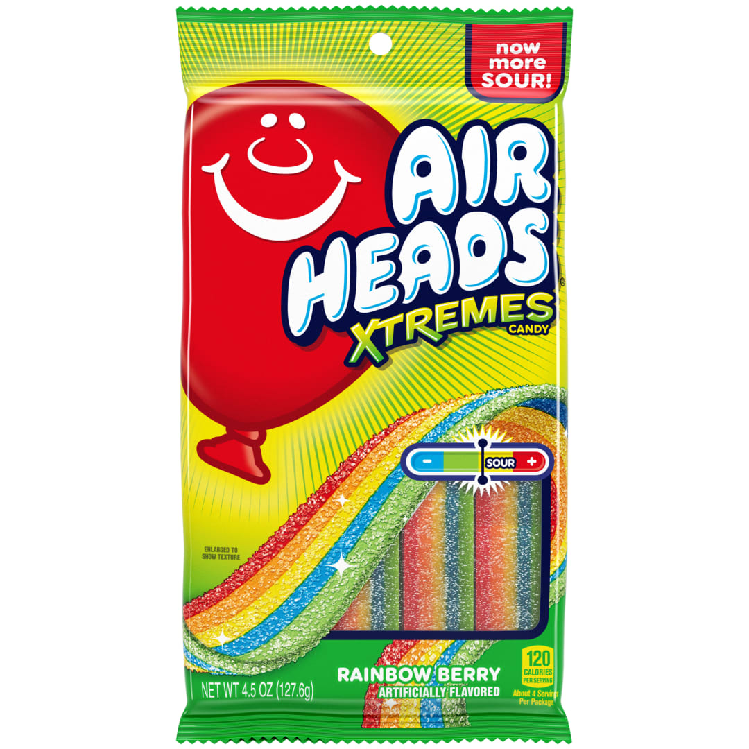 Airheads Xtremes Belts Rainbow Berry 4.5 oz Peg Bag