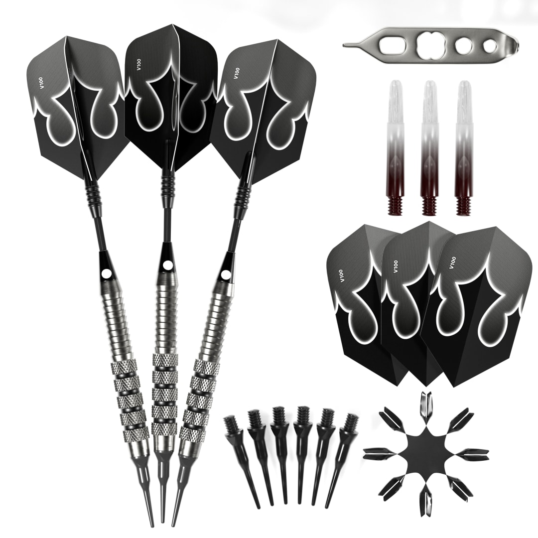 Viper Shot King Soft Tip Dart Set with Nomad Dart Case | 80% Tungsten | Black | 20 Grams