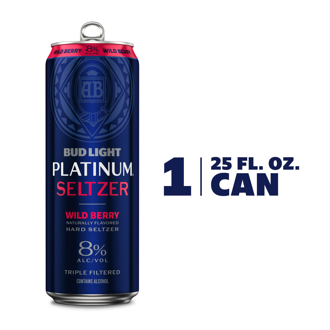 Bud Light Platinum Seltzer Wild Berry 25 oz Single CAN 8ABV 206 Diameter - Gloss Varnish