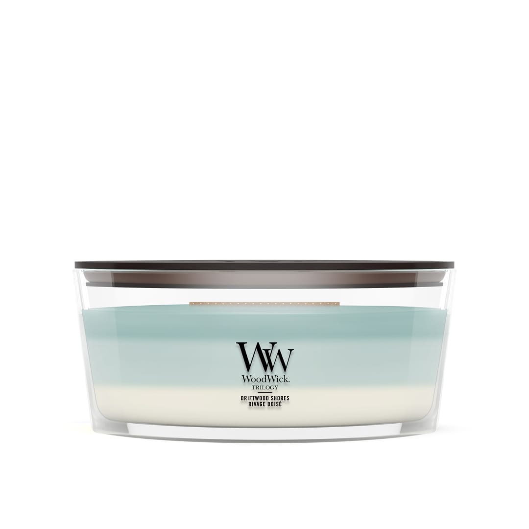 WoodWick Vela perfumada | Vela elíptica | Driftwood Shores | Regalos perfectos para mujeres