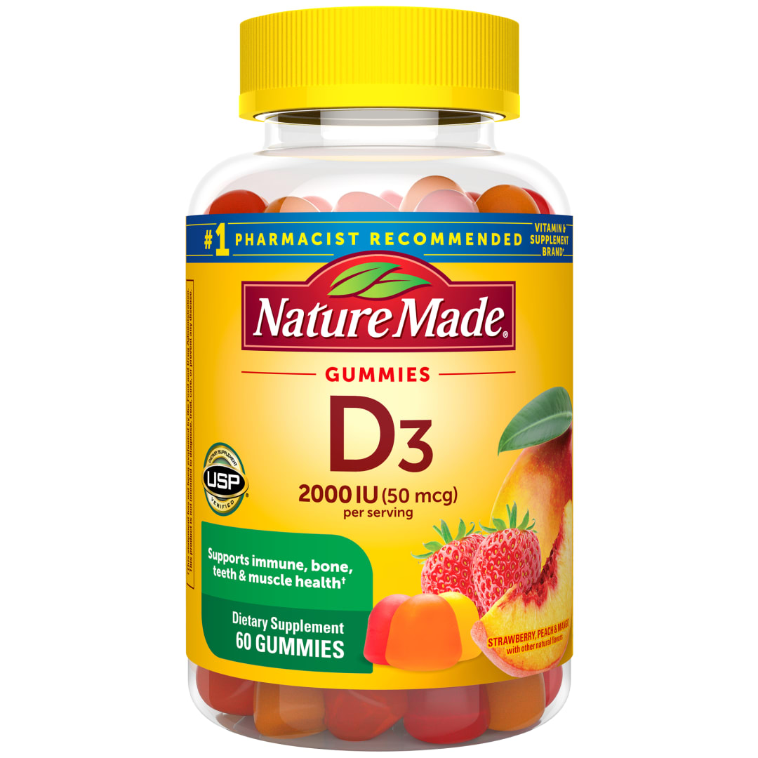Nature Made Vitamin D3 2000 IU (50 mcg) per serving Gummies, 60 Count