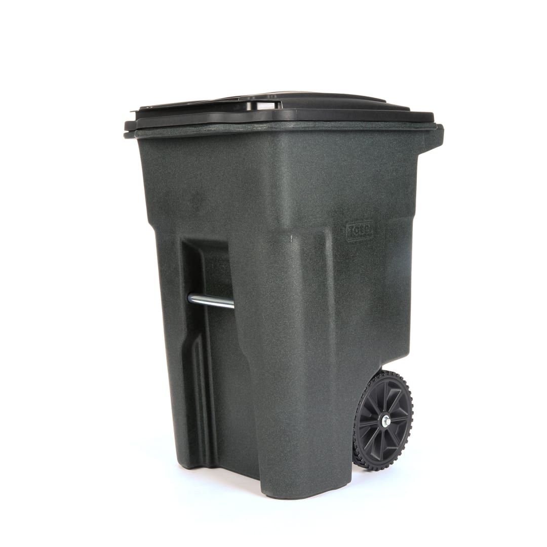 48 Gal. Trash Can with Sunburst Wheels and Lid