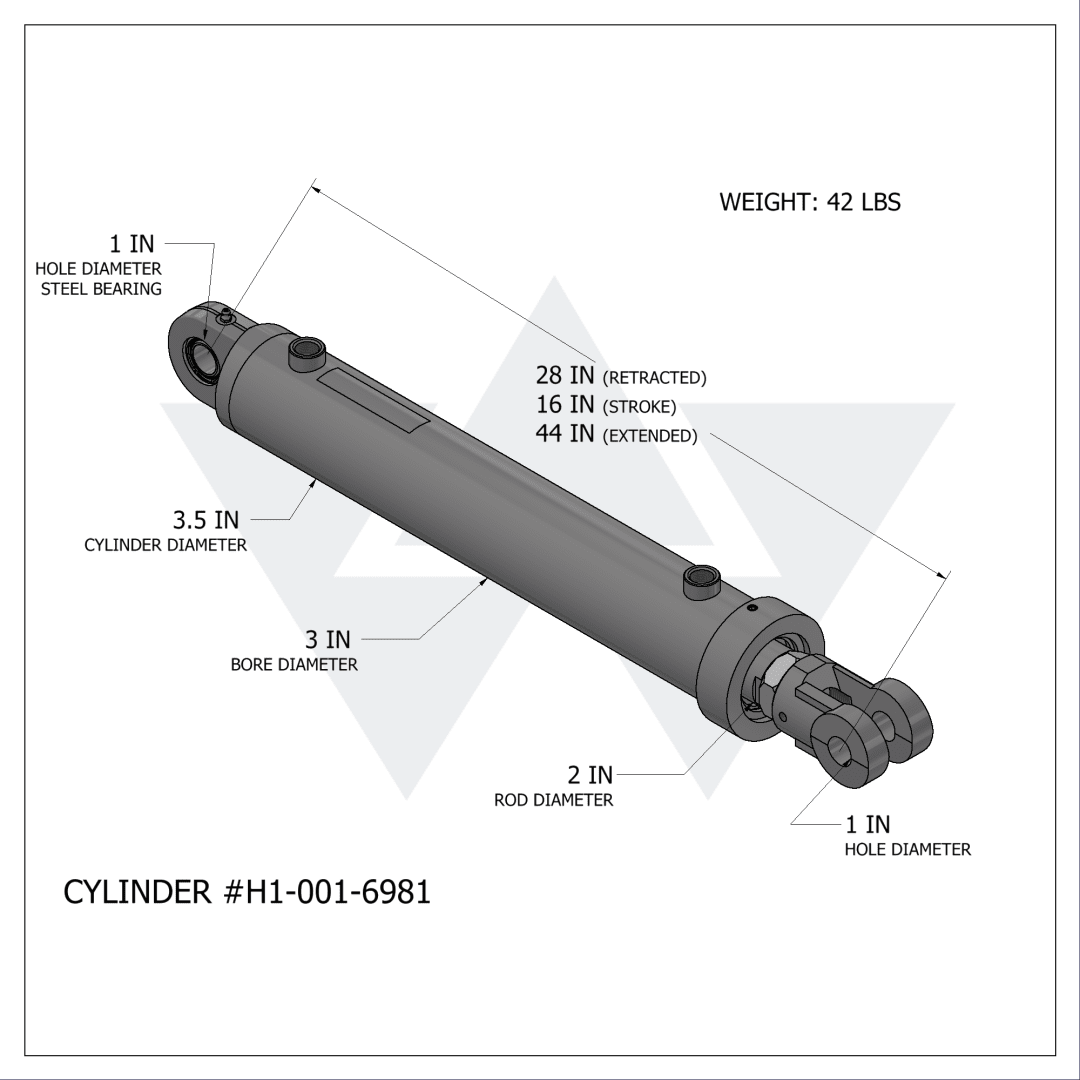 Wastebuilt® Replacement for Heil Lift Cylinder (3" X 2" X 16")