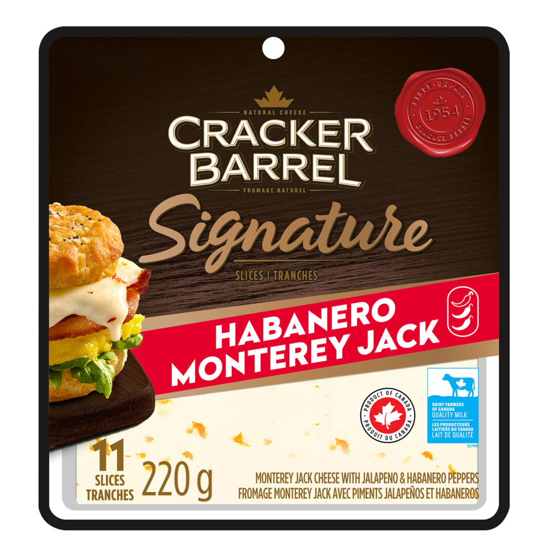 Cracker Barrel Signature Habanero Monterey Jack Cheese Slices, 200g