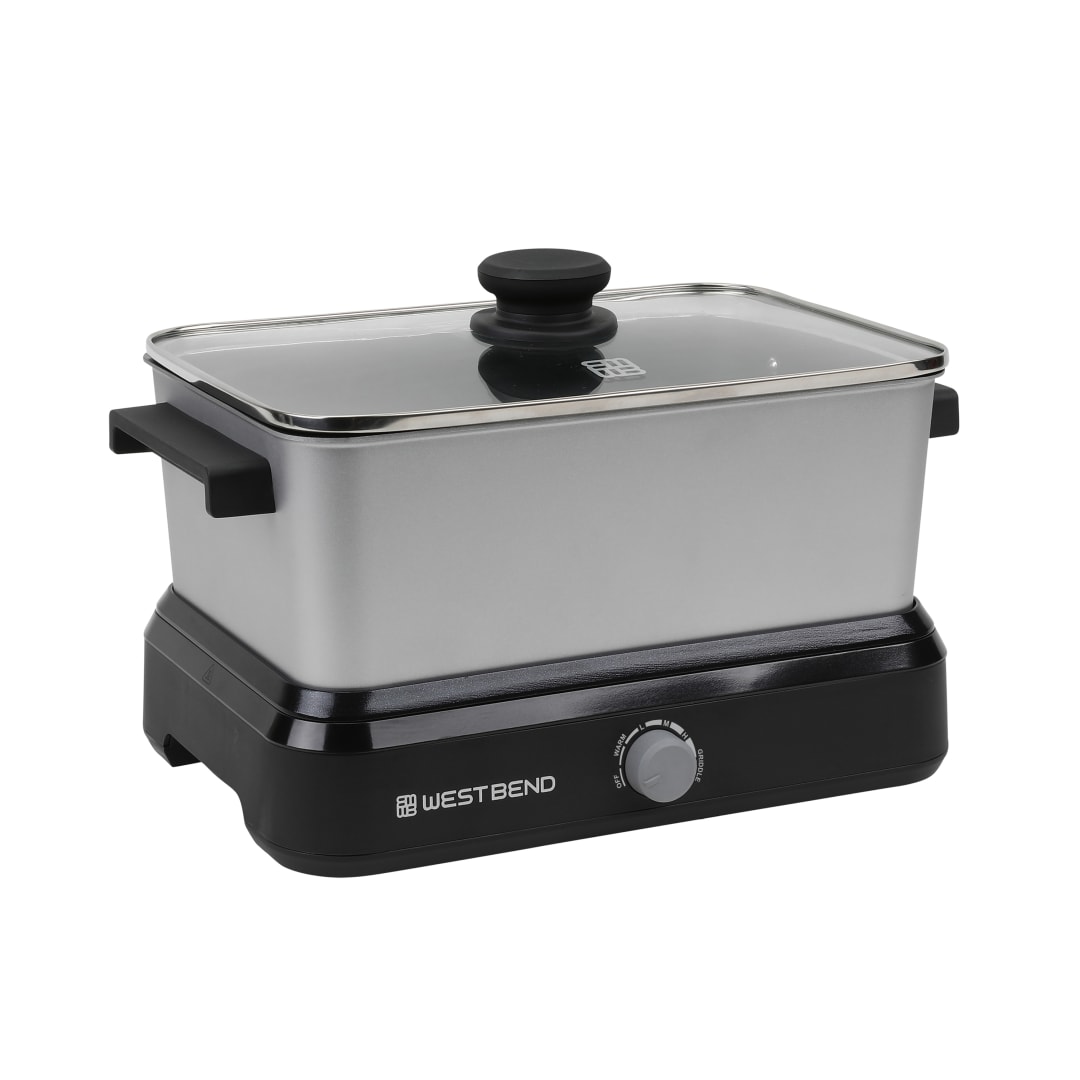 West Bend Versatility Cooker with Storage Bag and Non-Stick Surface, 5 Qt. Capacity, in Silver (87905)