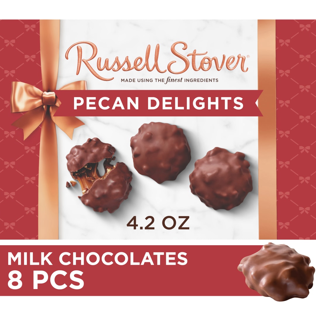 RUSSELL STOVER Christmas Milk Chocolate Pecan Delight Gift Box, 4.2 oz.