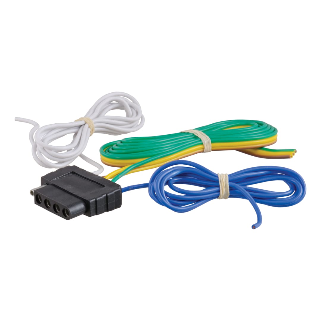 CURT 5-Way Flat Connector Socket with 60" Wires (Vehicle Side, Packaged) #58531