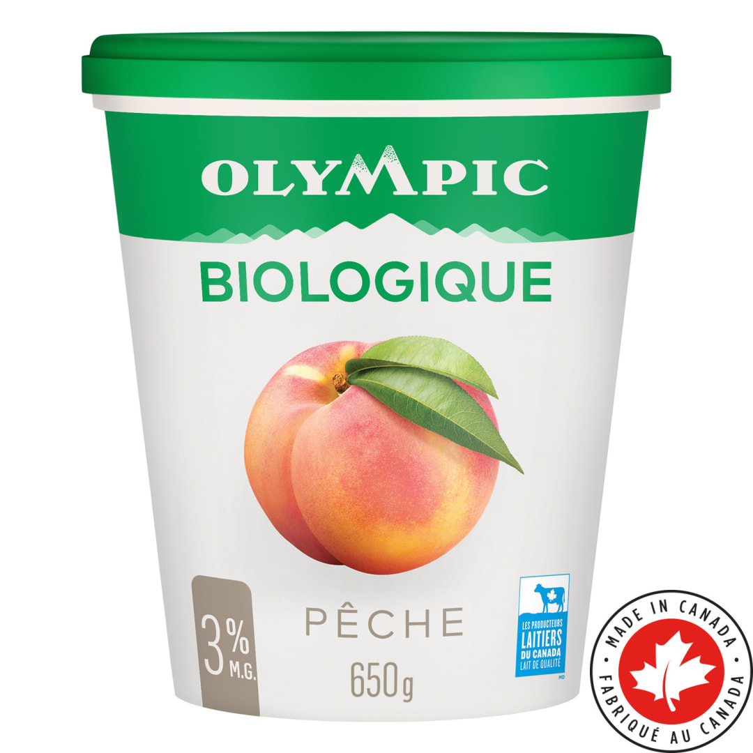 Olympic Organic Peach Yogurt 3%, 650g