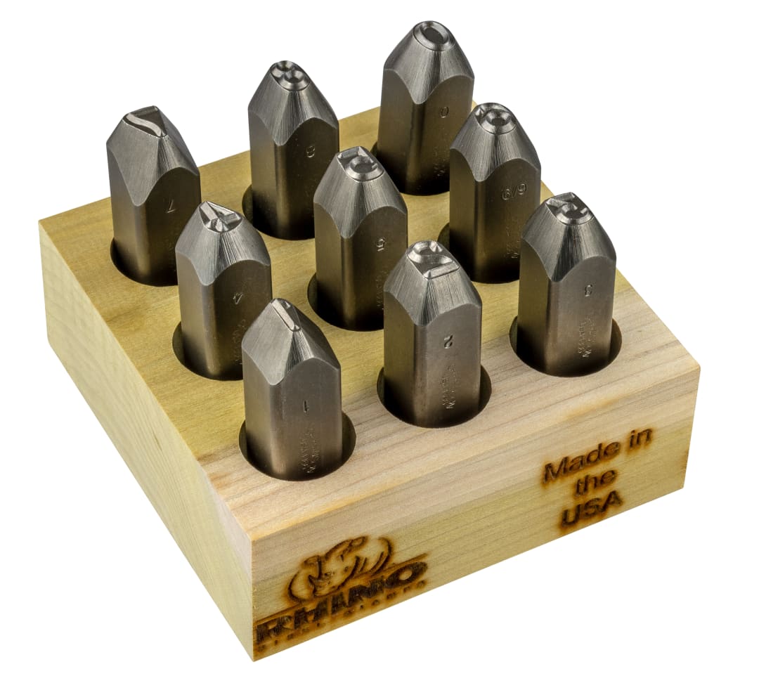 Stamp Set-3/8" Number Rhino 9 Pieces