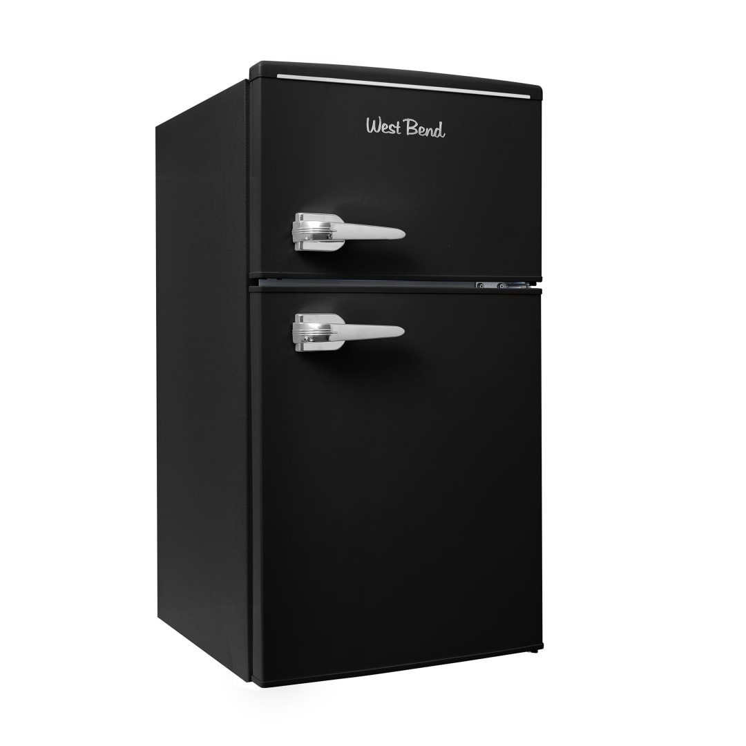 West Bend Retro Compact Refrigerator and Freezer, 3.1 cu. ft., in Black (WB0300RCR2XB)