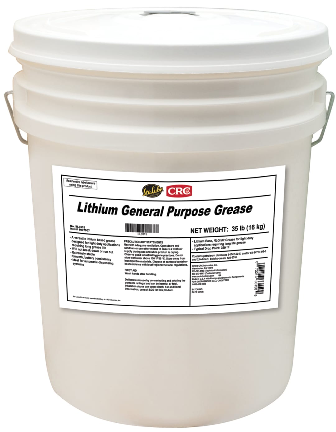 Sta-Lube Lithium General Purpose Grease 1X35LBS