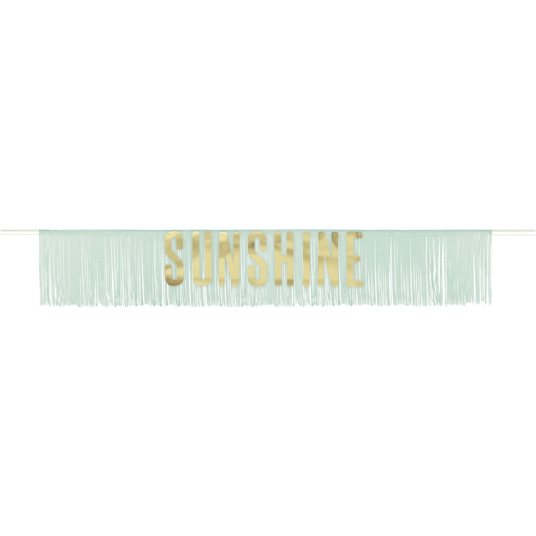 Gold Foil "Sunshine" Fringe and Letter Garland Kit, 4 ft