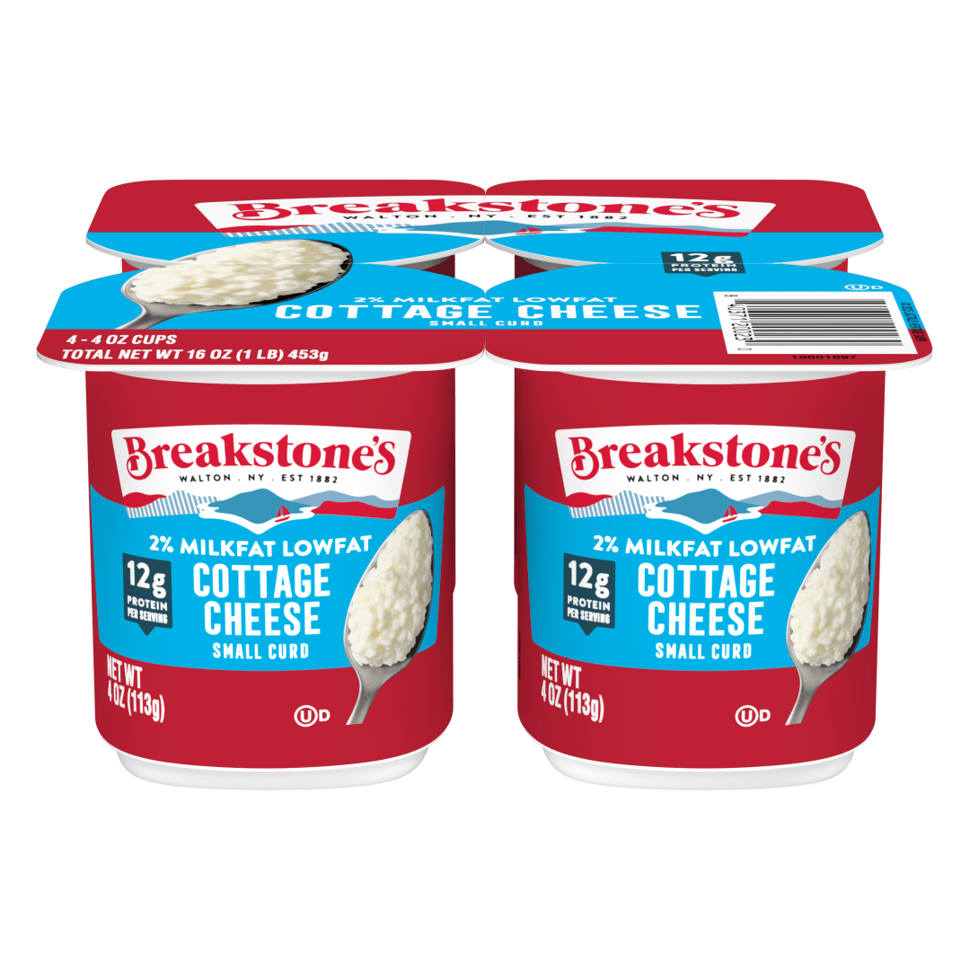 Breakstone's Lowfat Cottage Cheese, 2% Milkfat, Small Curd, 4 oz Cups, 4 Count