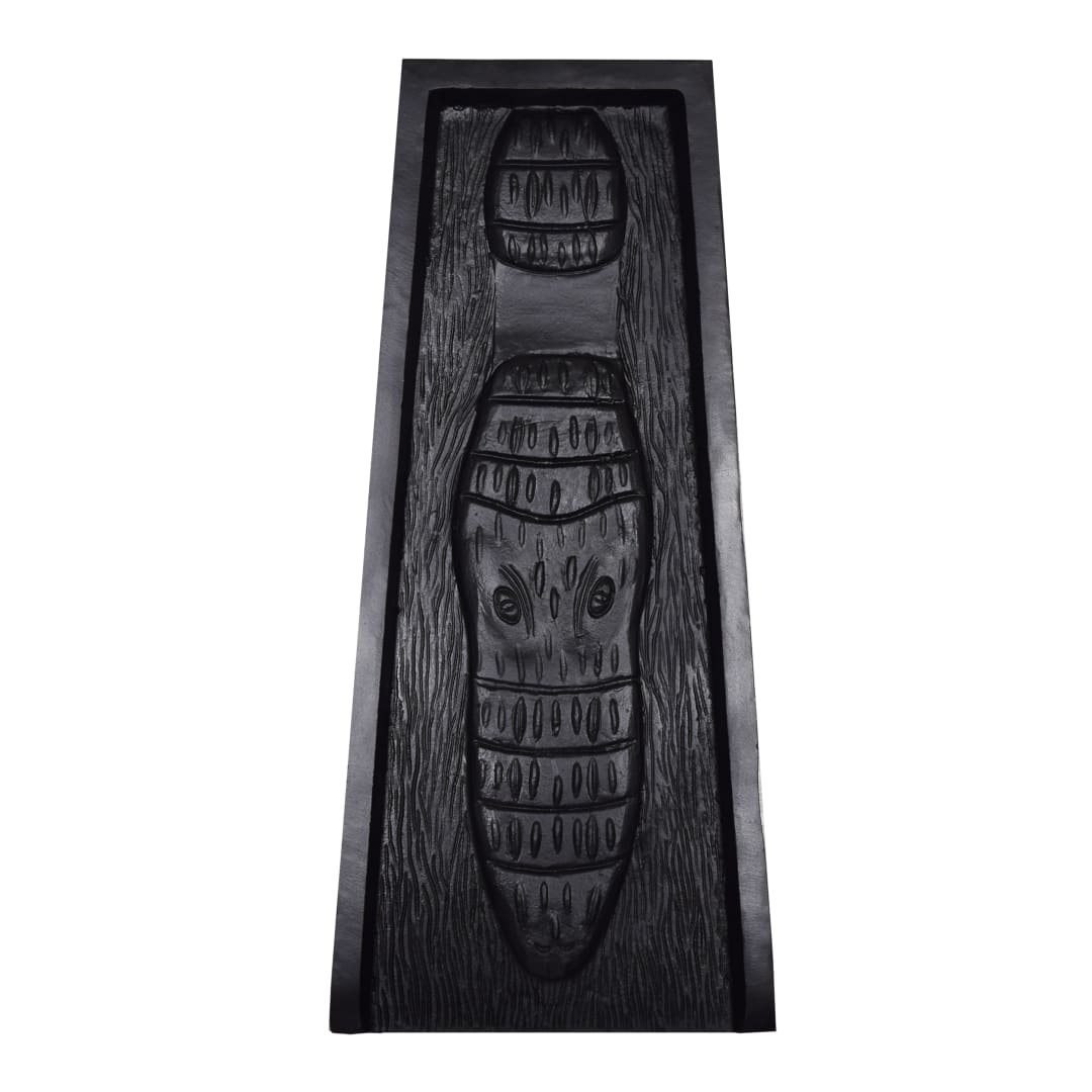 Black Alligator Crocodile Cast Aluminum Downspout Gutter 24 in. Splash Block