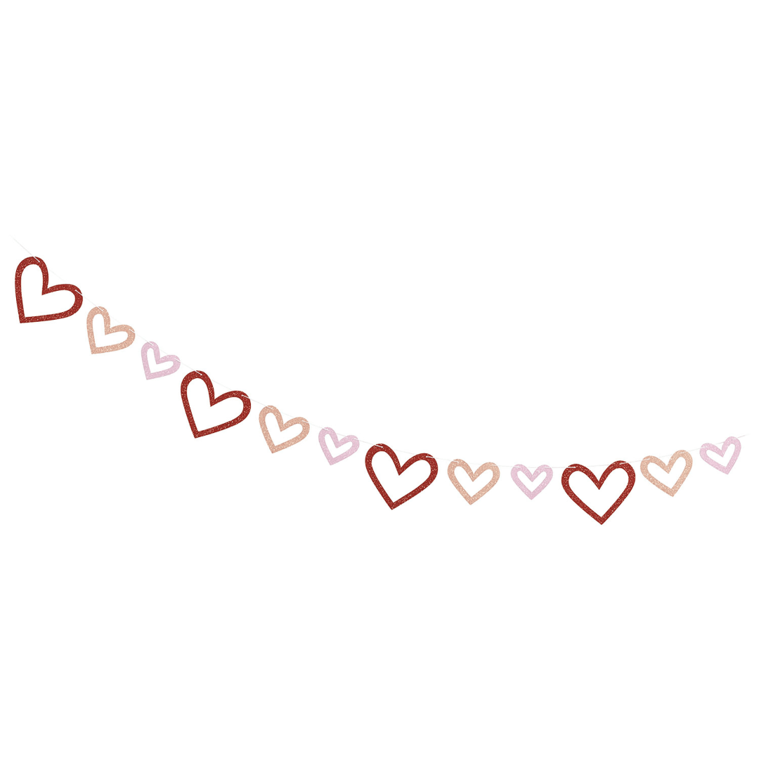Glitter Heart Cut-Out Banner, 8 ft