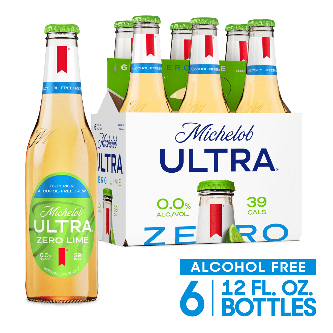 Michelob ULTRA ZERO Lime Non-Alcoholic American Lager Beer, 6 pack, 12 fl oz Bottles