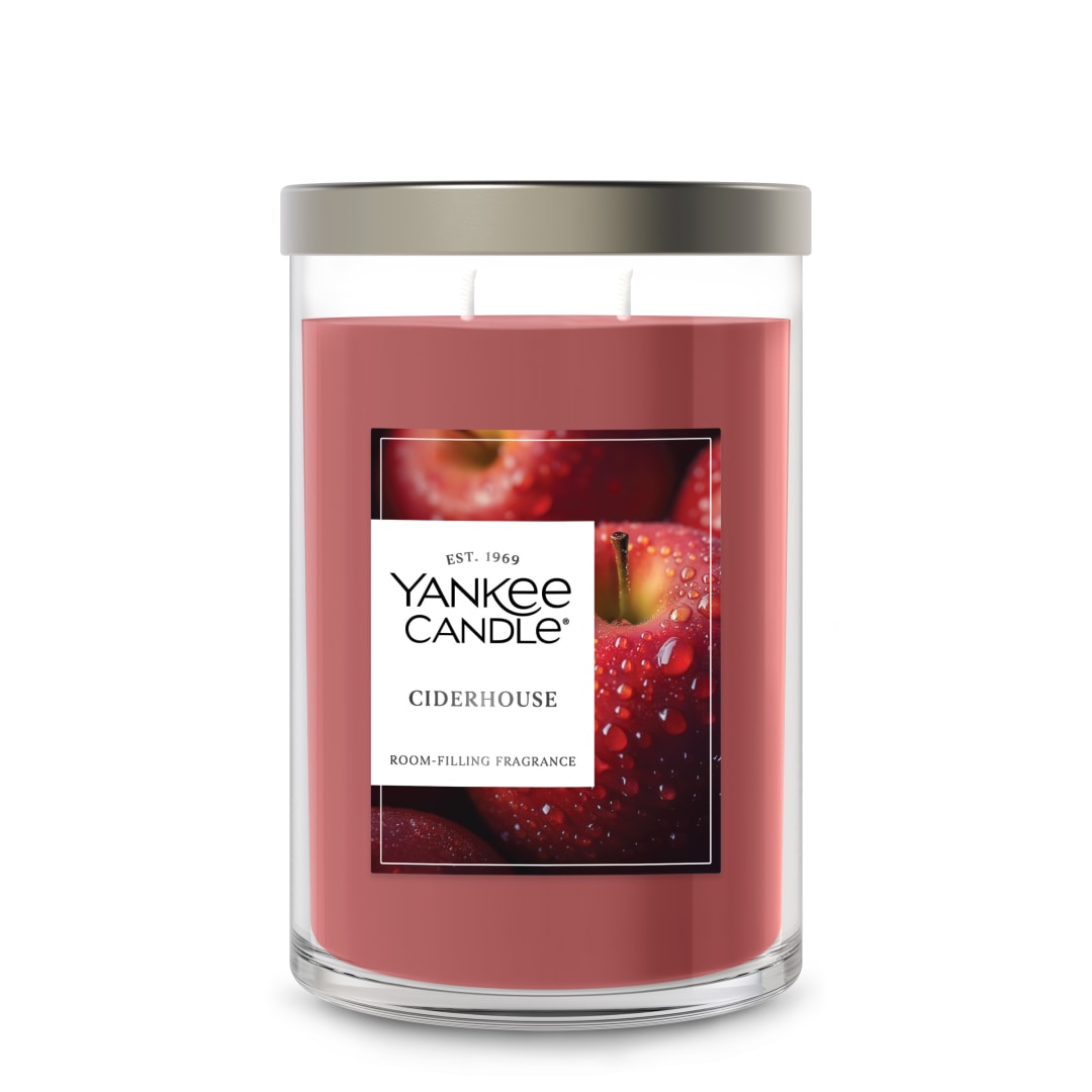 Yankee Candle® Large Tumbler Scented Candle with up to 80 Hour Burn Time, Premium Plant Wax Blend for Consistent Burn, 20 oz Tumbler Candle with Room Filling Fragrance, Ciderhouse