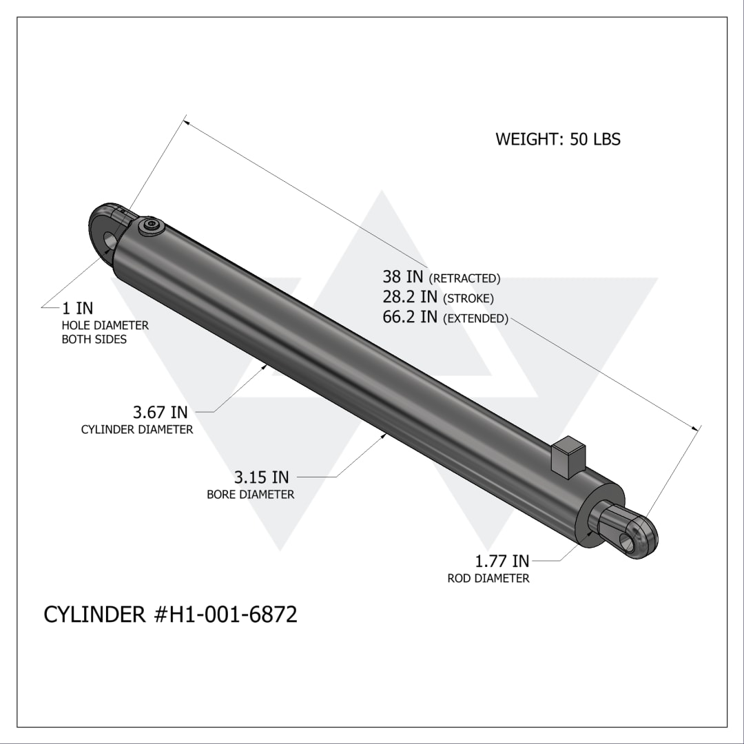 Wastebuilt® Replacement for Heil Cylinder, Tailgate (3.15" X 1.77" X 28.2")