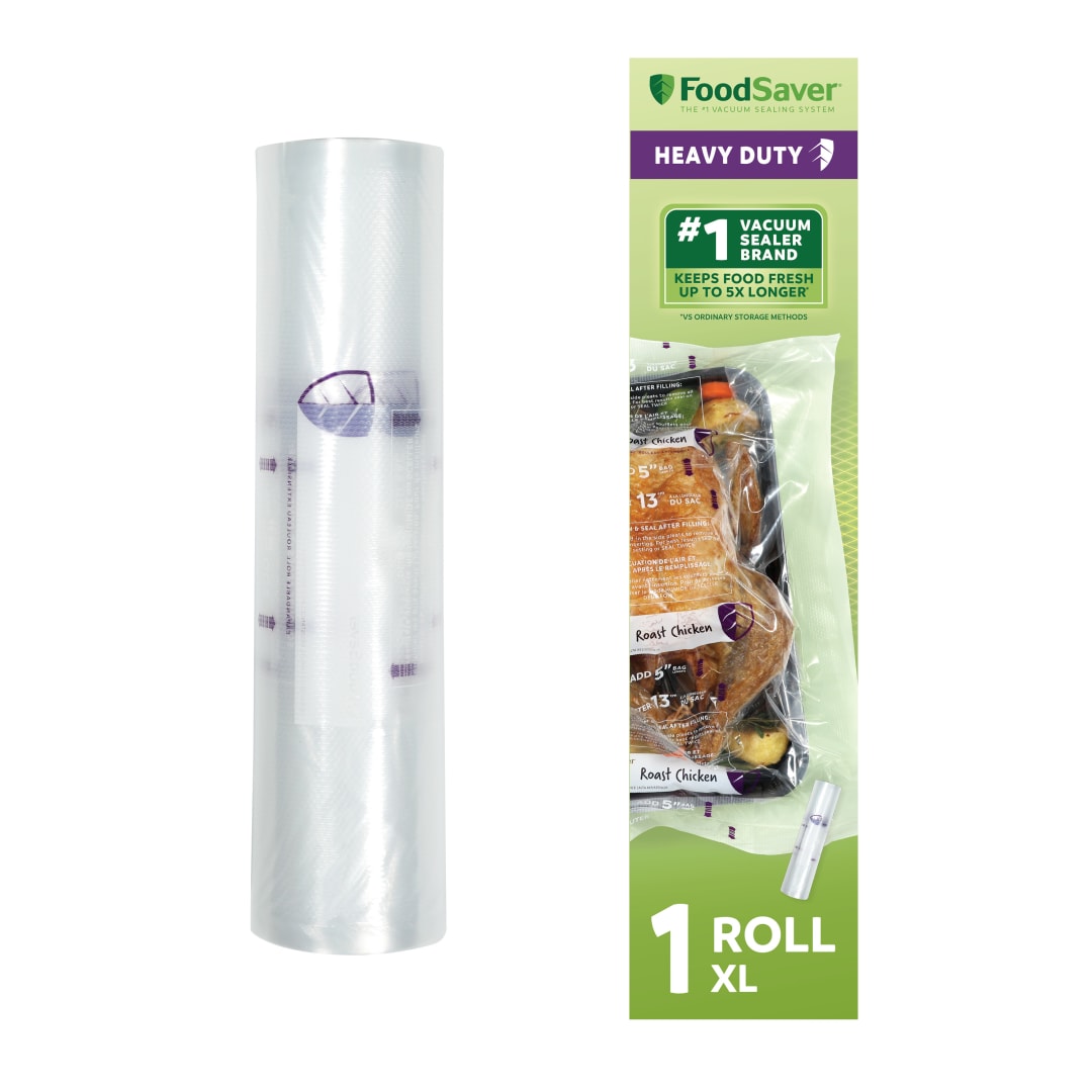 Rouleaux pour scelleuse FoodSaver robustes, paquet de 1, rouleaux XL de 28 cm x 4,8 m, sacs sans BPA pour le rangement