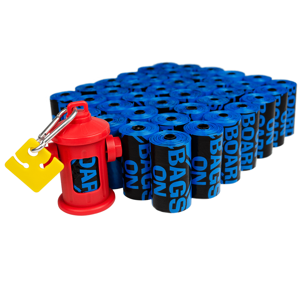 Bags On Board Dog Poop Bags | Strong, Leak Proof Dog Waste Bags | 9 x14 Inches, 600 Blue Bags