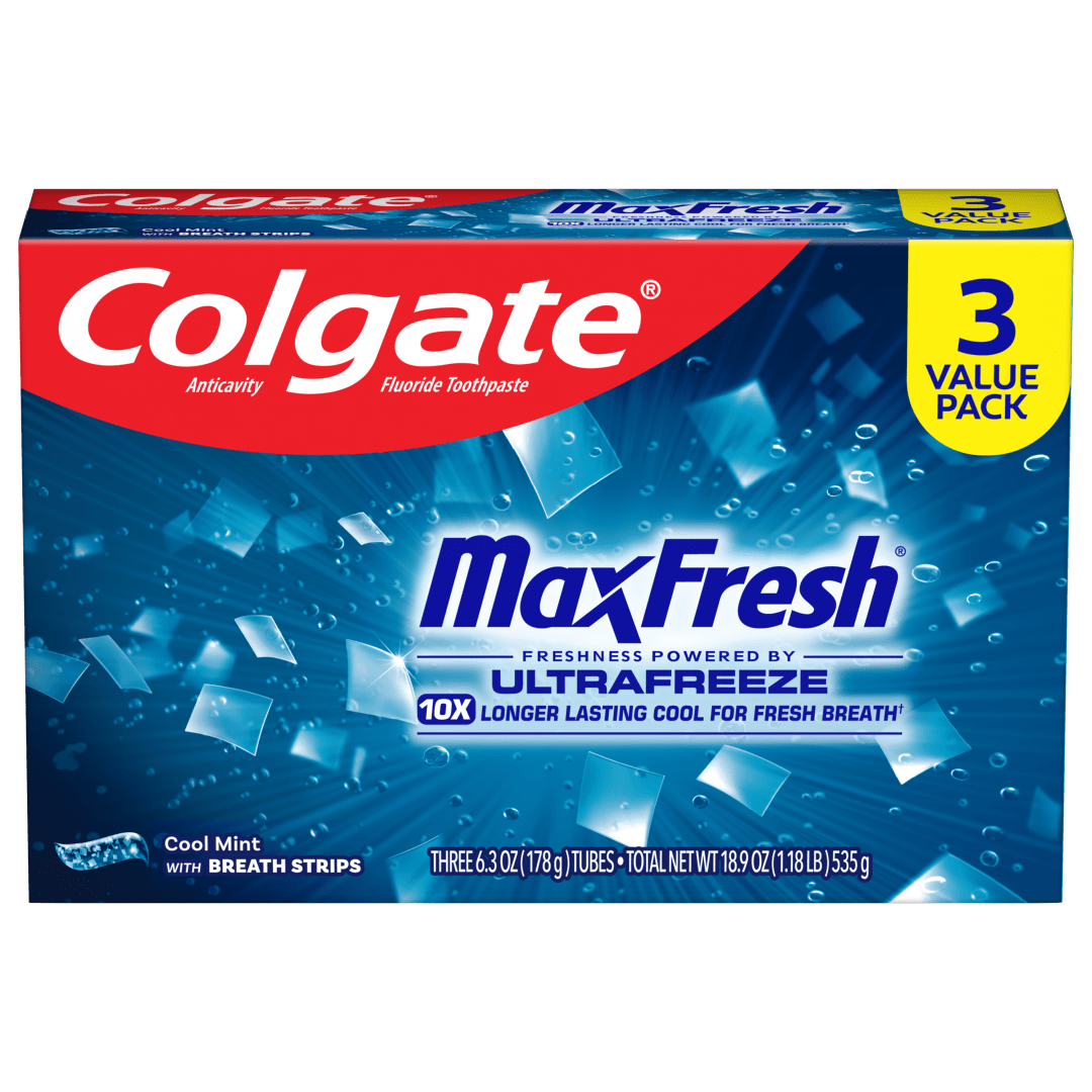 Colgate MaxFresh Cool Mint Toothpaste, 3 Pack, 6.3 oz