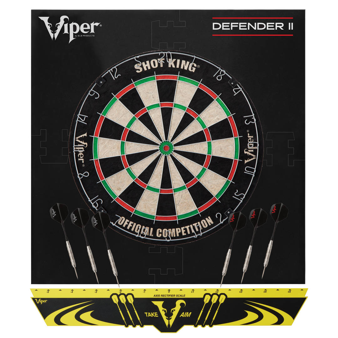 Viper Shot King Sisal Dartboard, Defender II Dart Surround and Viper Edge Throwline