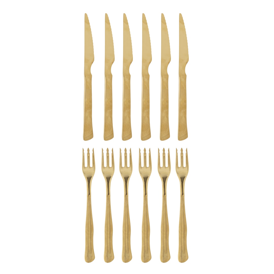 82061773 - Ollin Steak Cutlery, Multipack, Gold, Stainless Steel STOCK: 3