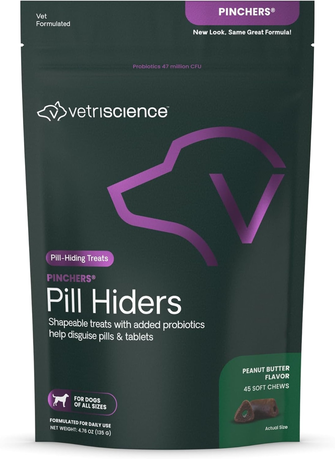 VS Pinchers Pill Hiders, Dogs, Peanut Butter, 45ct