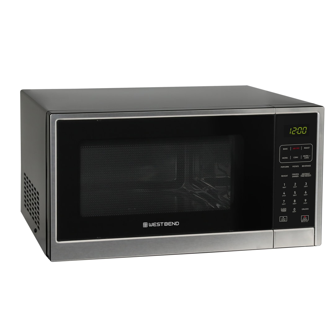 West Bend Microwave Air Fry, Convection Oven 3-in-1, 1.3 cu. ft. Capacity, in Black/Stainless Steel (WBAF130K3S)