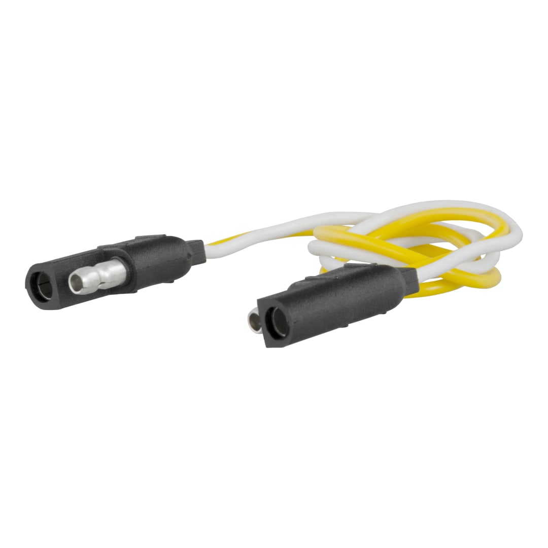 CURT 2-Way Flat Connector Plug & Socket with 12" Wires (Packaged) #58021