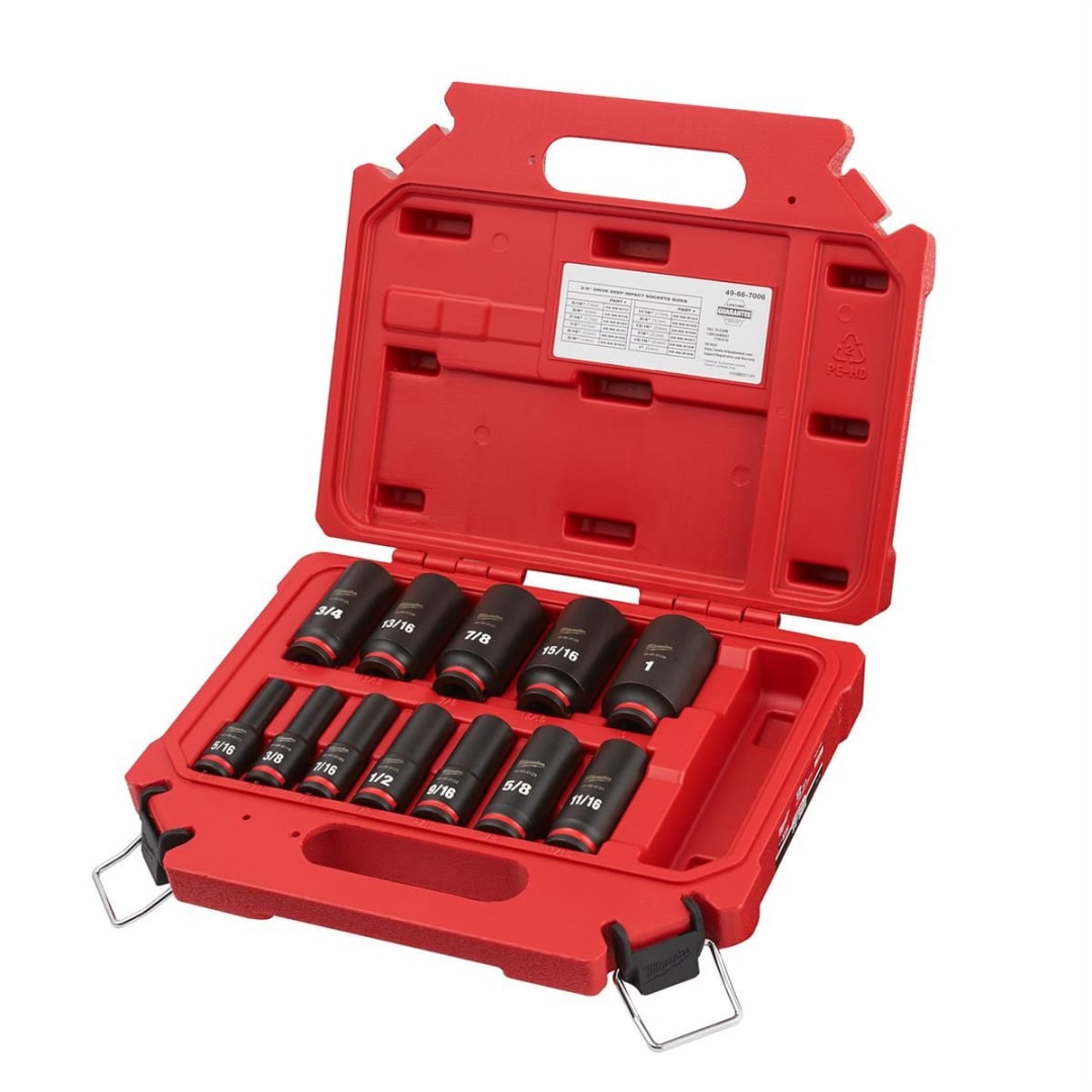Milwaukee 12 Piece Shockwave Impact Duty 3/8" Driver SAE