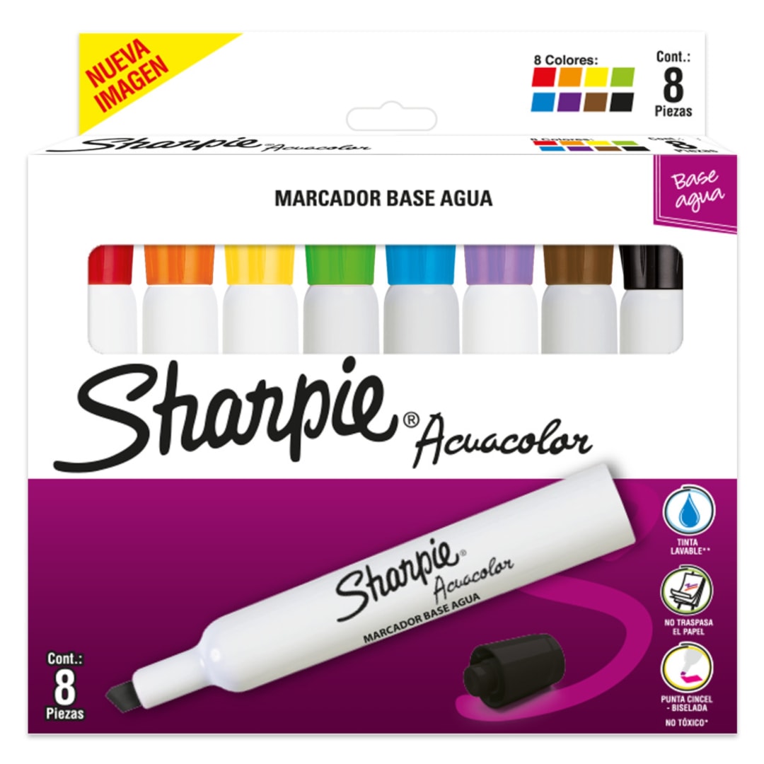 SHARPIE ACUACOLOR 8CT ASST CB