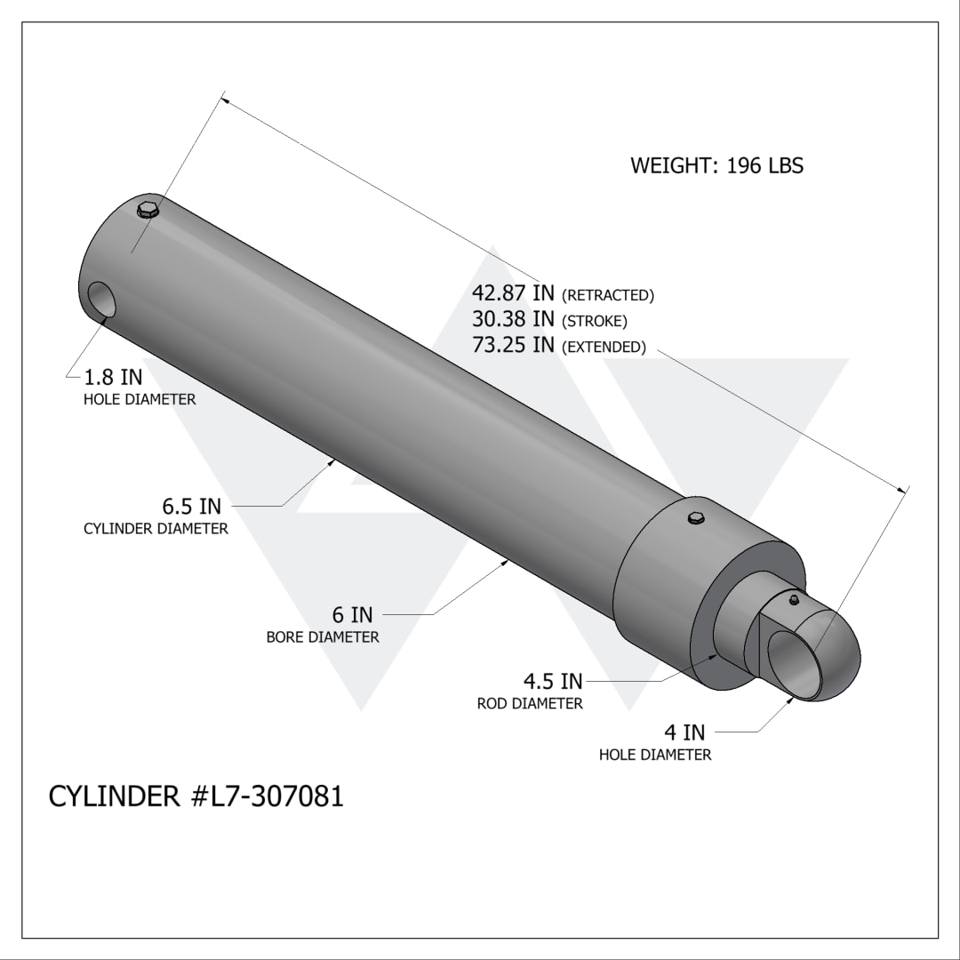 Wastebuilt® Replacement for Leach Universal Operating Cylinder (6" X 4.5" X 30.38")