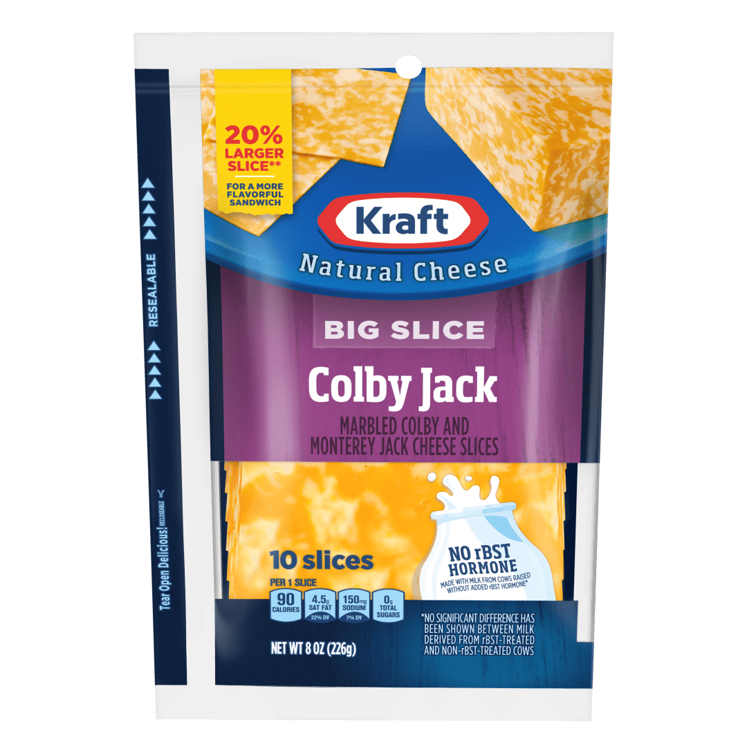 Kraft Big Slice Colby Jack Marbled Cheese Slices, 10 ct Pack