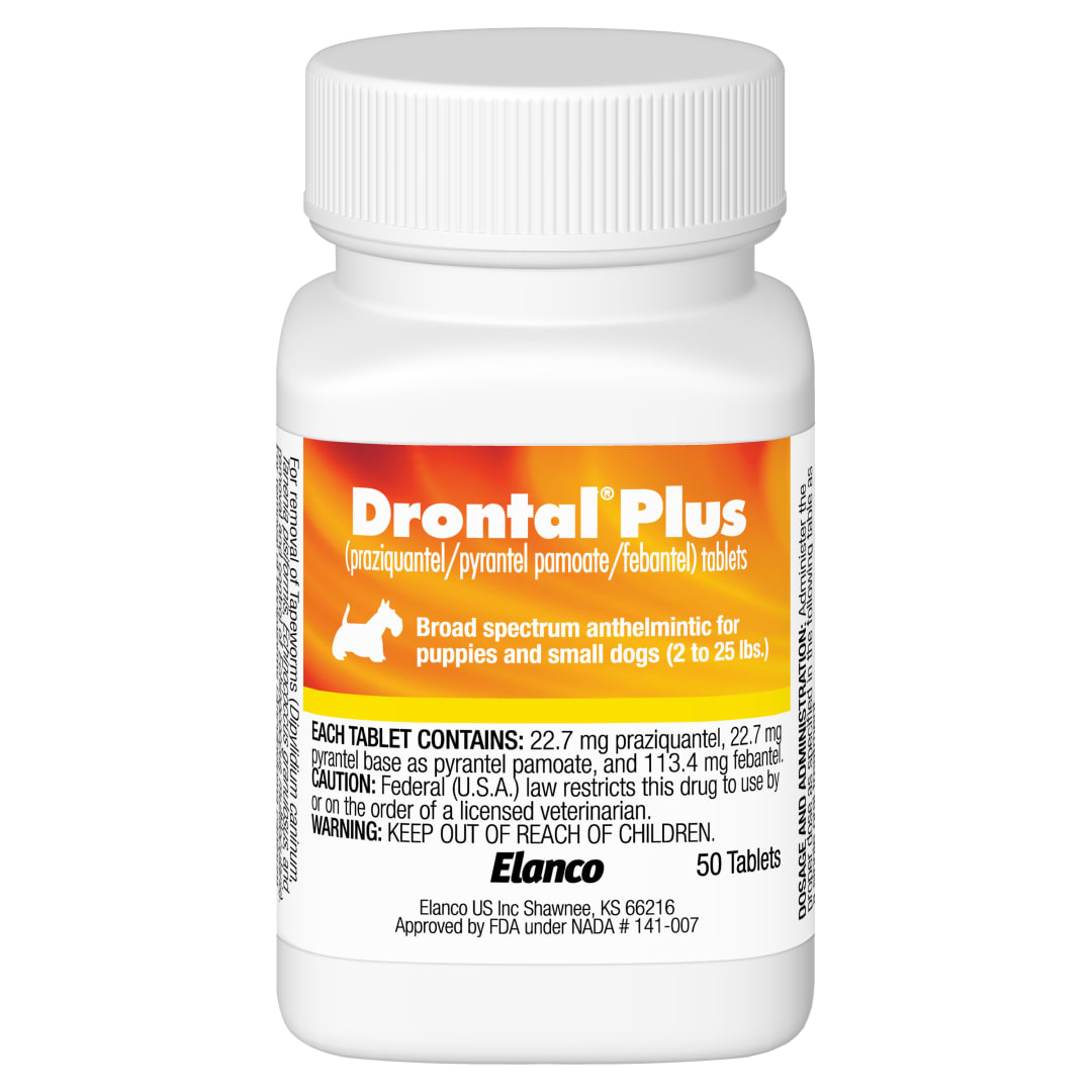 Drontal Plus for Puppies and Small Dogs: 2-25 lbs., 50 Count