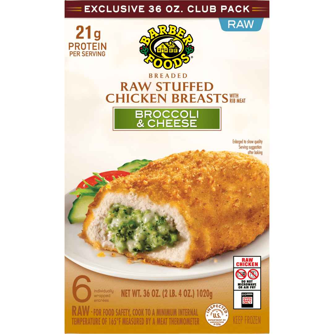 Barber Foods® Breaded Stuffed Chicken Breasts, Broccoli and Cheese, 36 oz. (Frozen)