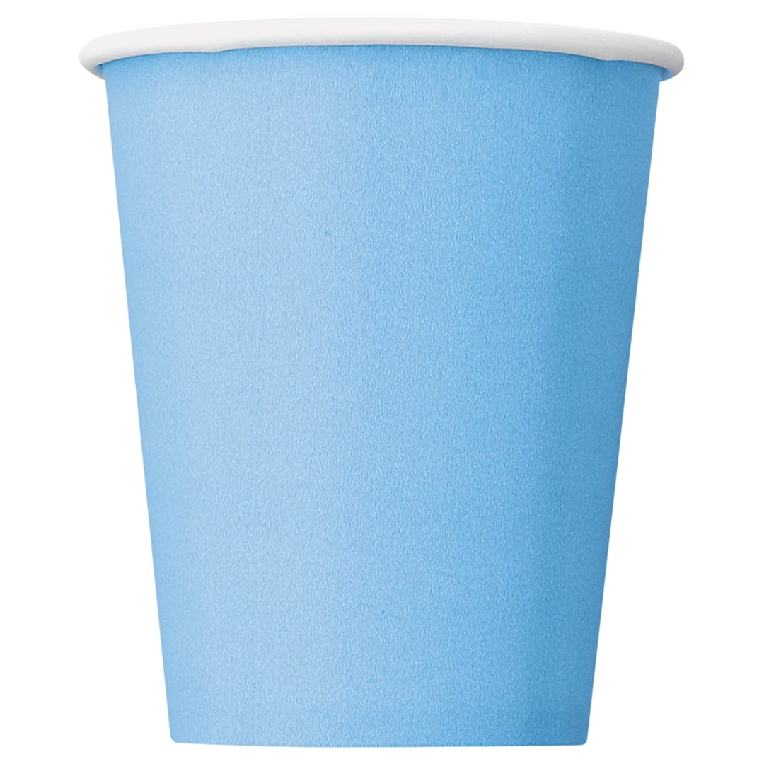 Powder Blue Solid 9oz Paper Cups, 20ct