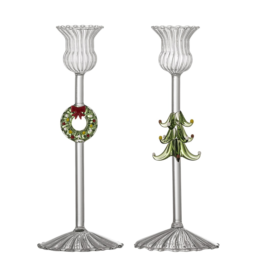 82072873 - Branton Candle Holder, Clear, Glass STOCK: 300