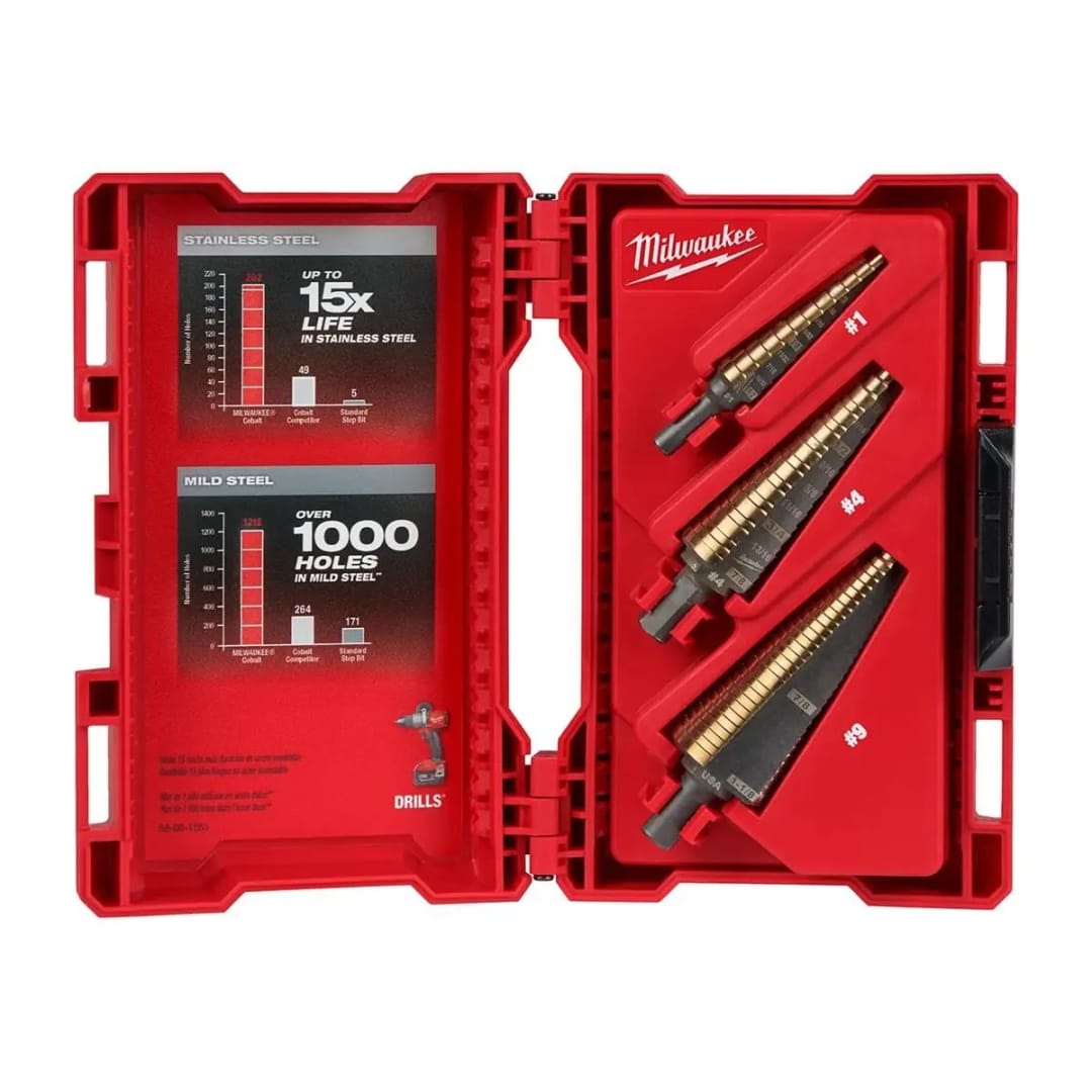Cobalt Step Bit Kit, 3 Piece