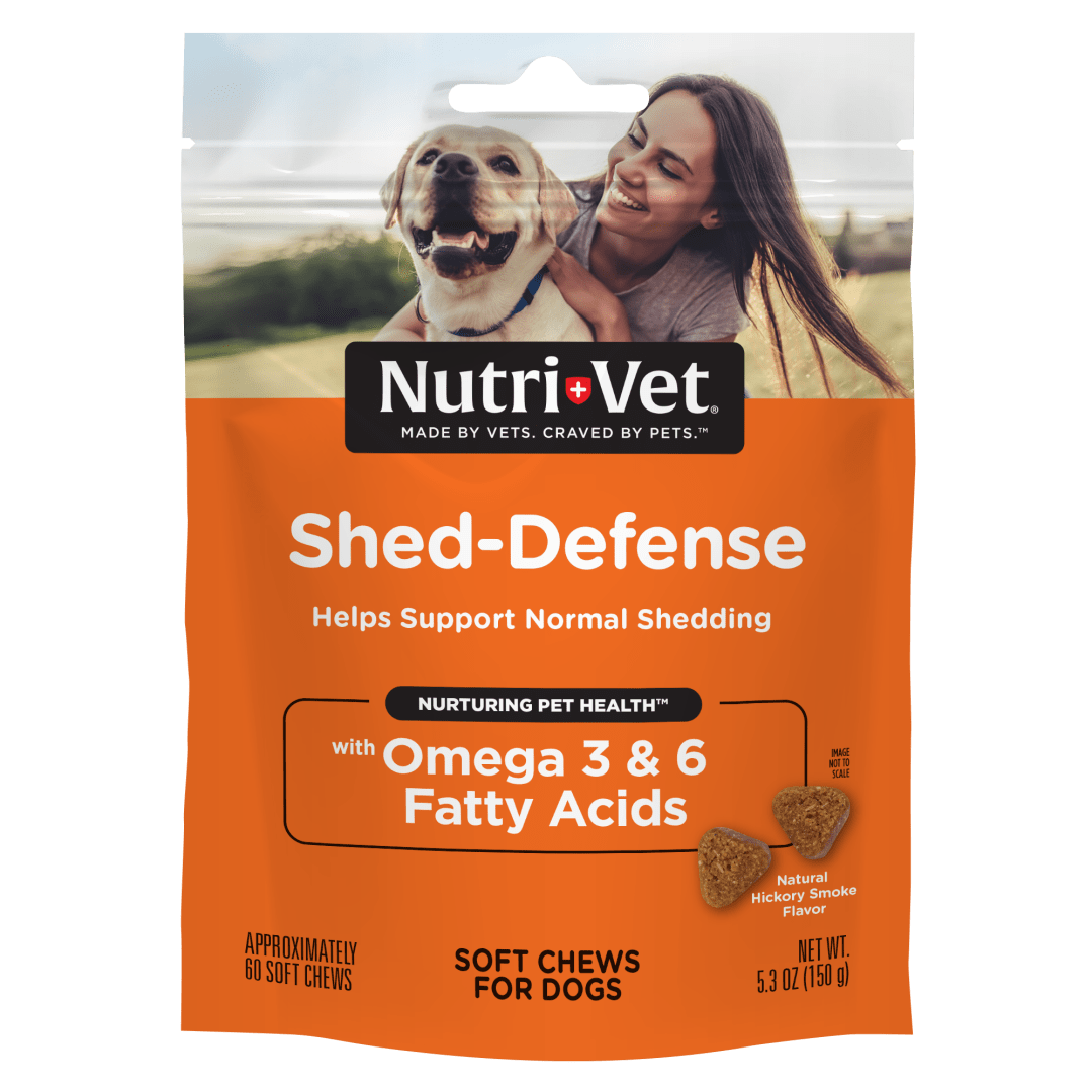 Nutri-Vet Shed Defense Soft Chews for Dogs - Supports Normal Shedding and Healthy Coat - 60 Soft Chews