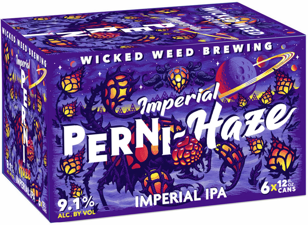 Wicked Weed Imperial Perni-Haze IPA Craft Beer, 6 Pack 12 fl oz Cans