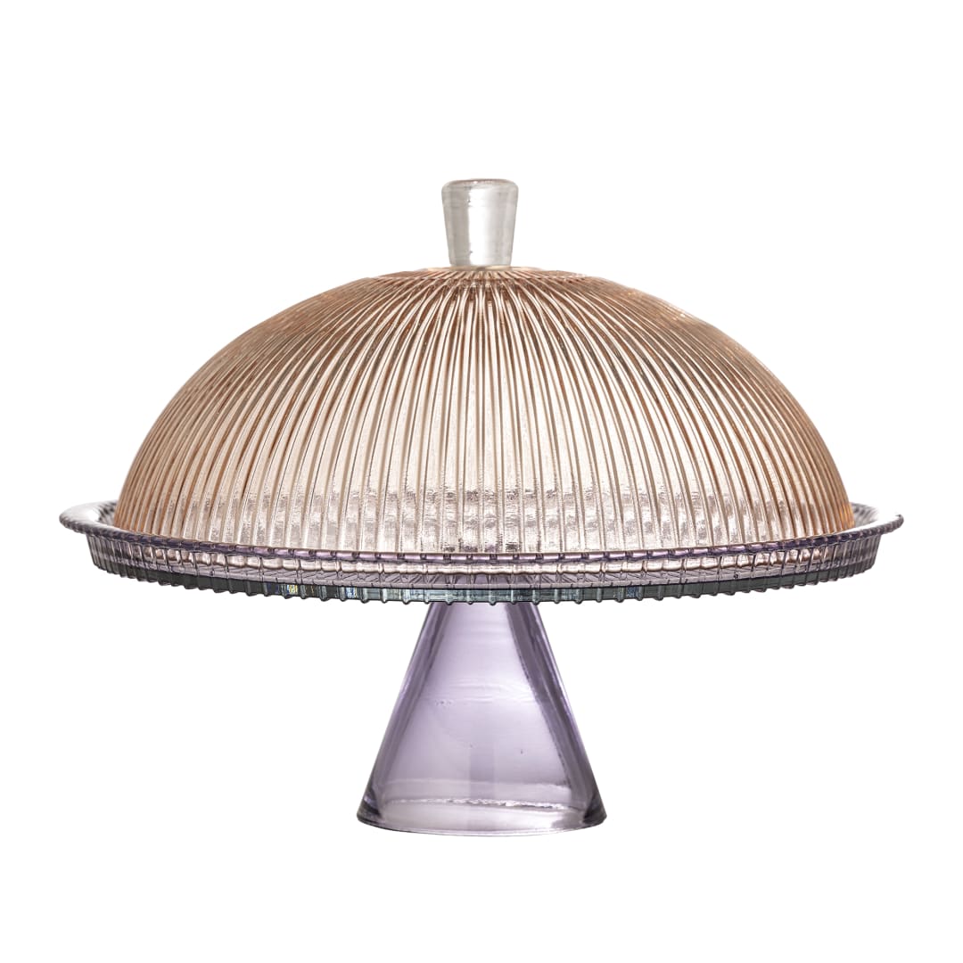 82068718 - Tayo Cake Tray w/Dome, Multi, Glass STOCK: 237
