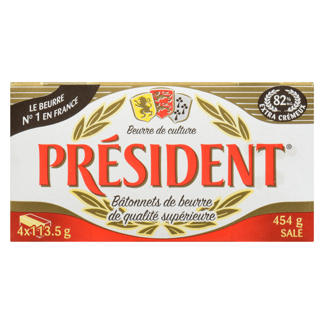 Président Premium Salted Cultured Butter Sticks, 454g
