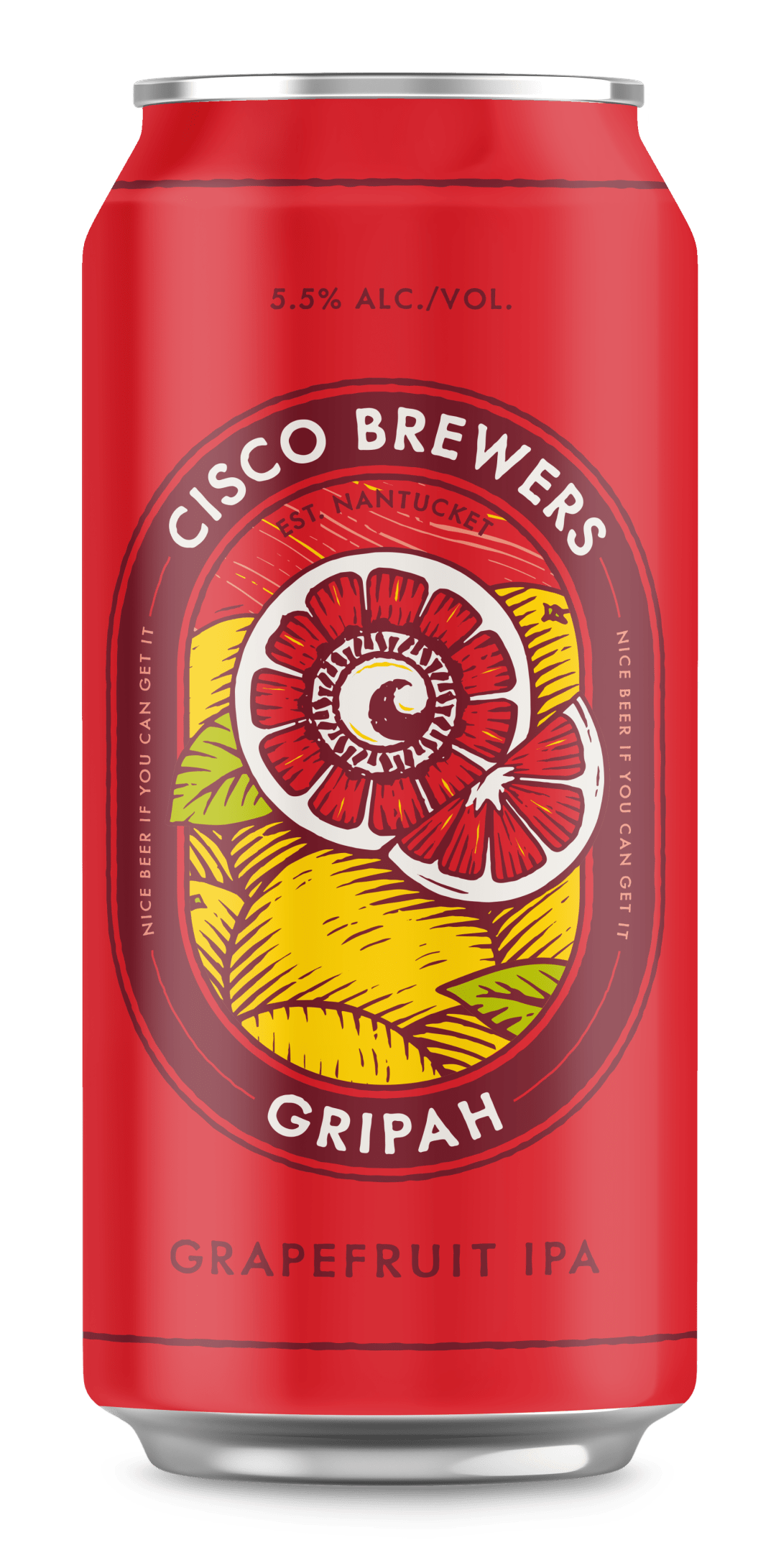 Cisco Brewers Gripah Grapefruit IPA, 16 fl. oz. Can