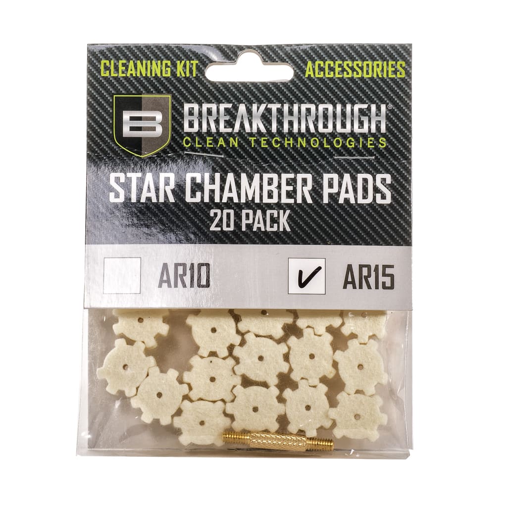 BCT™ AR-15 Chamber Star Pads, 8-32 Threads (Male/Male) Adapter, 20-Pack