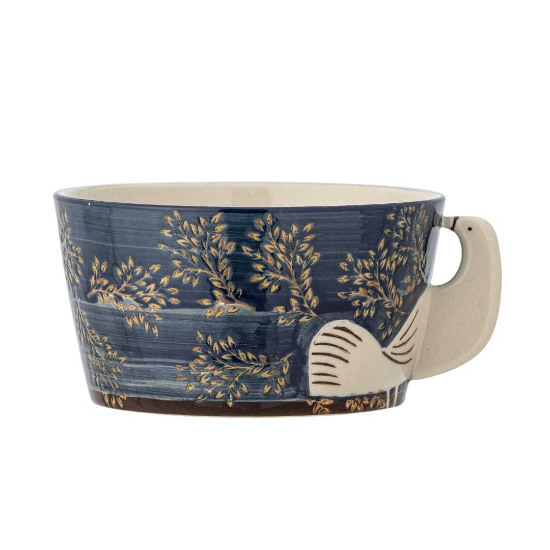 82060829 - Hezha Bowl, Blue, Stoneware STOCK: 300