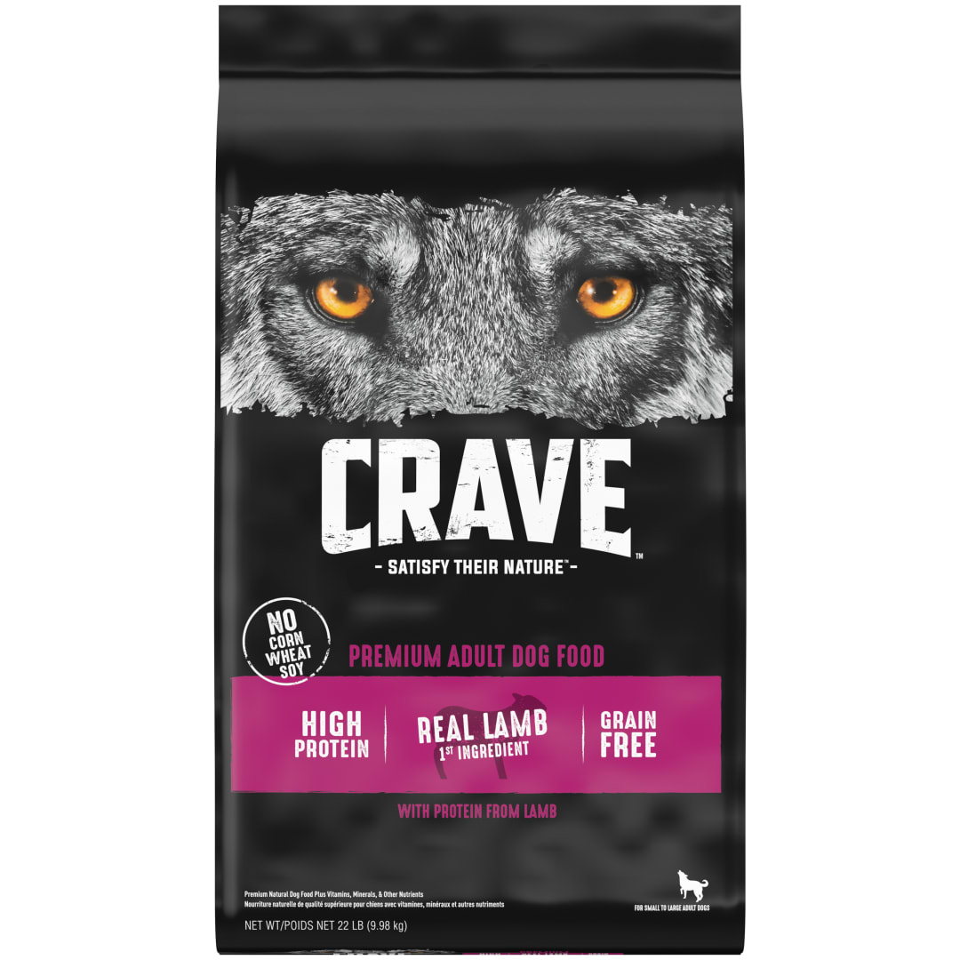 CRAVE Grain Free Adult Dry Dog Food with Protein from Lamb, 22 lb. Bag